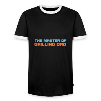 Le maître du père griller - T-shirt contrasté Homme - noir/blanc - Devant - AI Model Female 172 light (172cm) & AI Model Male 178 light (178cm)