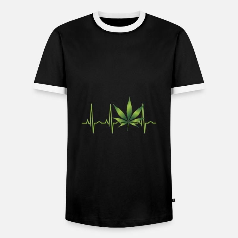Cannabis Hemp THC 420 - Men's Ringer Shirt - black/white