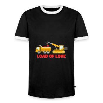 Beaucoup d’amour | Saint-Valentin - T-shirt contrasté Homme - noir/blanc - Devant - AI Model Female 172 light (172cm) & AI Model Male 178 light (178cm)