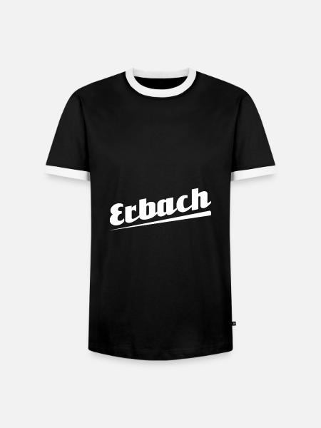 Erbach - Textdesign mit Stadtnamen - Männer Kontrast-T-Shirt - Schwarz/Weiß