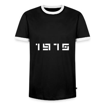 Geburtsjahr Geburtstag Born In - Made in 1975 - Männer Kontrast-T-Shirt - Schwarz/Weiß - Vorne - AI Model Female 172 light (172cm) & AI Model Male 178 light (178cm)