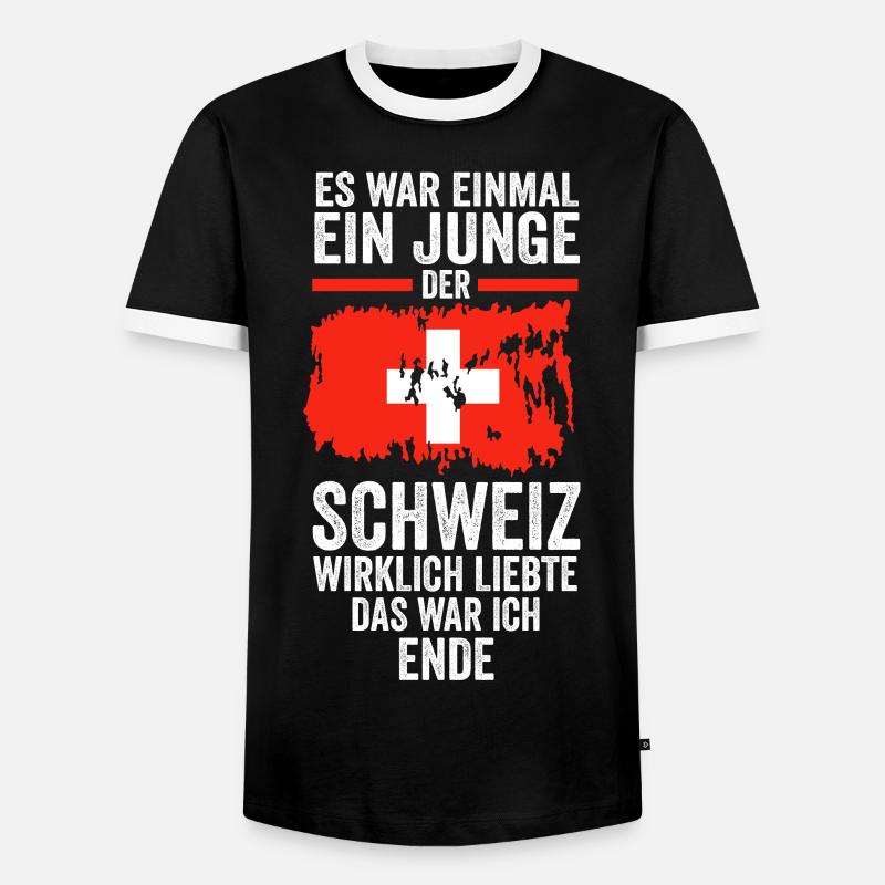 Schweiz Schweizer - Männer Kontrast-T-Shirt - Schwarz/Weiß