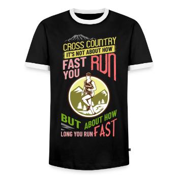Cross Country Running Crosslauf Geländelauf Laufen - T-shirt contrasté Homme - noir/blanc - Devant - AI Model Female 172 light (172cm) & AI Model Male 178 light (178cm)