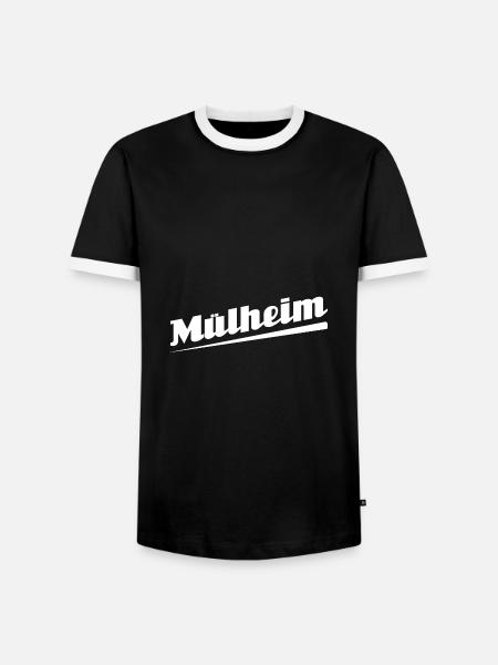 Mülheim - Textdesign mit Stadtnamen - Männer Kontrast-T-Shirt - Schwarz/Weiß
