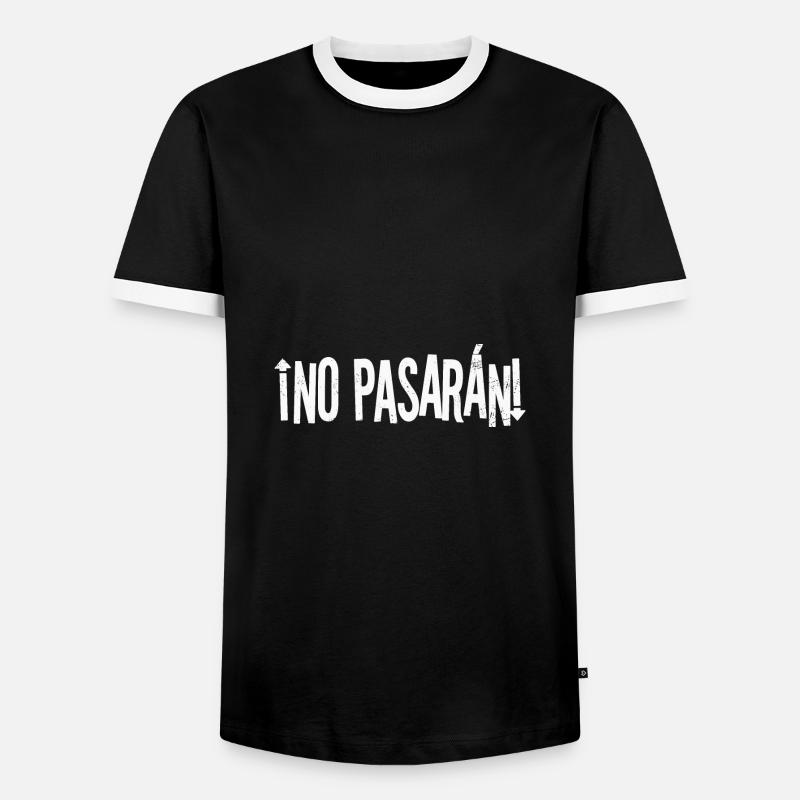 no pasaran - Männer Kontrast-T-Shirt - Schwarz/Weiß