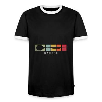 vintage Darter Darts Spruch - Männer Kontrast-T-Shirt - Schwarz/Weiß - Vorne - AI Model Female 172 light (172cm) & AI Model Male 178 light (178cm)