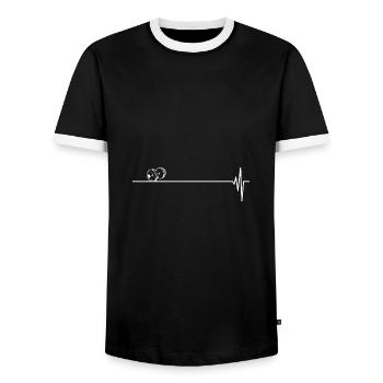 Haltère musculation pouls fréquence cardiaque - T-shirt contrasté Homme - noir/blanc - Devant - AI Model Female 172 light (172cm) & AI Model Male 178 light (178cm)