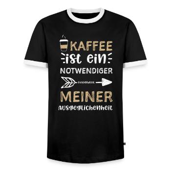 Kaffee ist ein notwendiger Besta... - Männer Kontrast-T-Shirt - Schwarz/Weiß - Vorne - AI Model Female 172 light (172cm) & AI Model Male 178 light (178cm)