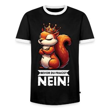 Before You Ask Squirrel Squirrel Rodents - Men's Ringer Shirt - black/white - Front - AI Model Female 172 light (172cm) & AI Model Male 178 light (178cm)