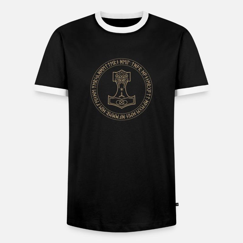 Mjölnir - Männer Kontrast-T-Shirt - Schwarz/Weiß