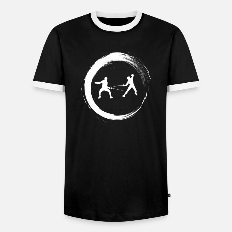 Fechten - Männer Kontrast-T-Shirt - Schwarz/Weiß
