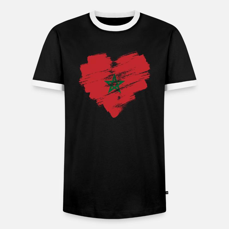Morocco - Men's Ringer Shirt - black/white
