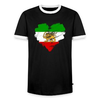 Persia - Men's Ringer Shirt - black/white - Front - AI Model Female 172 light (172cm) & AI Model Male 178 light (178cm)