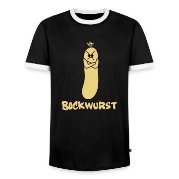 bockwurst - Männer Kontrast-T-Shirt - Schwarz/Weiß - Vorne - AI Model Female 172 light (172cm) & AI Model Male 178 light (178cm)