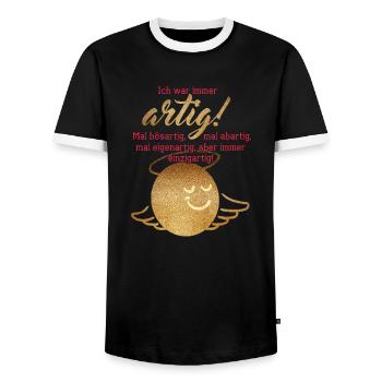 Ich War Immer Artig - Männer Kontrast-T-Shirt - Schwarz/Weiß - Vorne - AI Model Female 172 light (172cm) & AI Model Male 178 light (178cm)