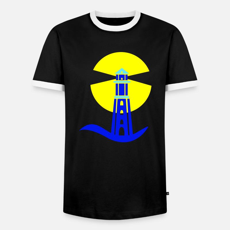 lighthouse - Men's Ringer Shirt - black/white