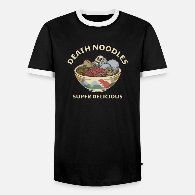 Nudeln des Todes Fleischbällchen - Männer Kontrast-T-Shirt - Schwarz/Weiß