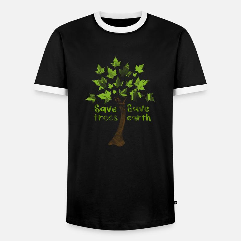 Saving Trees, Saving Earth - Men's Ringer Shirt - black/white