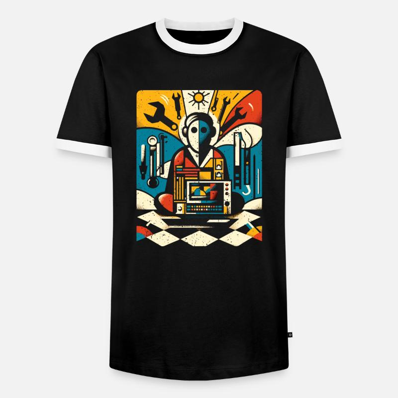 Cooles Techniker Kunst Geschenk - Männer Kontrast-T-Shirt - Schwarz/Weiß