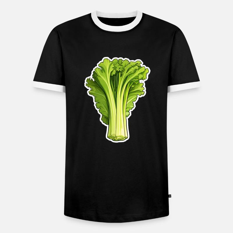 Stangensellerie oder Staudensellerie - Männer Kontrast-T-Shirt - Schwarz/Weiß
