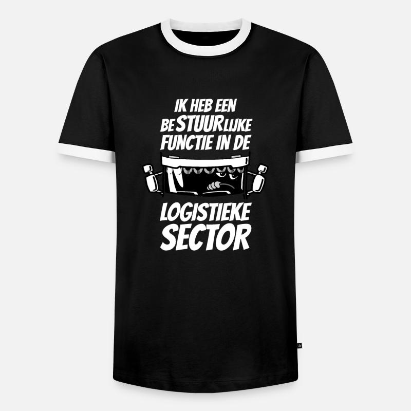 1266 administrative function white letters - Men's Ringer Shirt - black/white