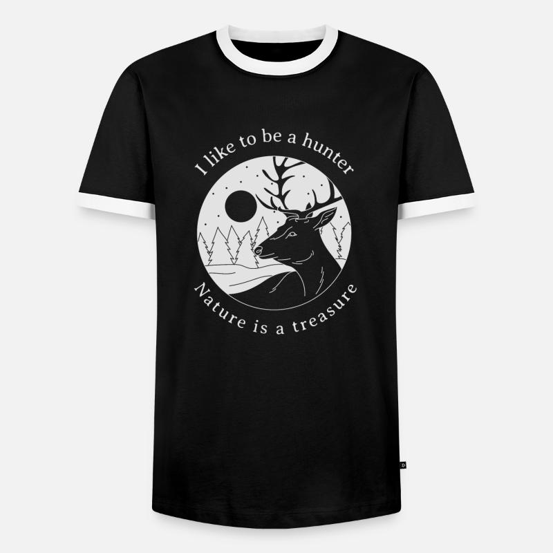 Hunter - Men's Ringer Shirt - black/white