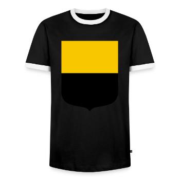 Saxony Anhalt - Men's Ringer Shirt - black/white - Front - AI Model Female 172 light (172cm) & AI Model Male 178 light (178cm)
