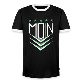 moin moin - Männer Kontrast-T-Shirt - Schwarz/Weiß - Vorne - AI Model Female 172 light (172cm) & AI Model Male 178 light (178cm)