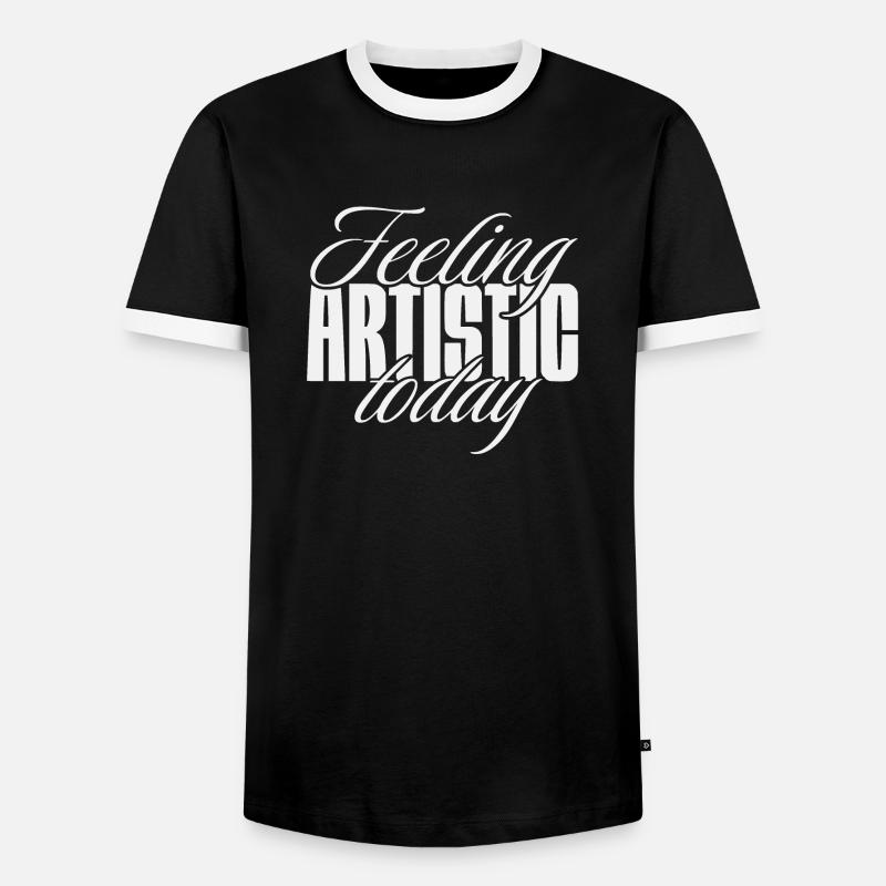 Feeling artistic today - Men's Ringer Shirt - black/white