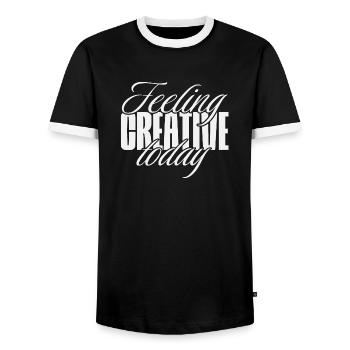 Feeling creative today - Männer Kontrast-T-Shirt - Schwarz/Weiß - Vorne - AI Model Female 172 light (172cm) & AI Model Male 178 light (178cm)