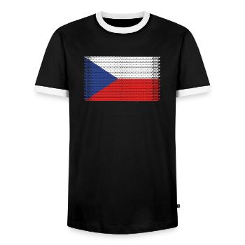 heart czech czech prague czech praha - Men's Ringer Shirt - black/white - Front - AI Model Female 172 light (172cm) & AI Model Male 178 light (178cm)