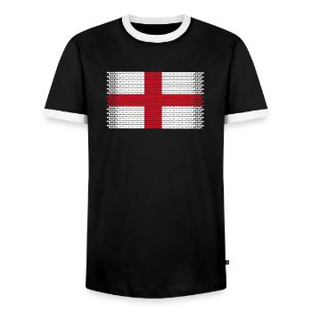 heart england london love english english english flavour - Men's Ringer Shirt - black/white - Front - AI Model Female 172 light (172cm) & AI Model Male 178 light (178cm)