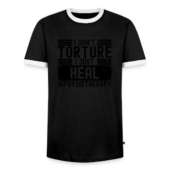Physiotherapy Physical Therapist PT Massage Rehab - Männer Kontrast-T-Shirt - Schwarz/Weiß - Vorne - AI Model Female 172 light (172cm) & AI Model Male 178 light (178cm)