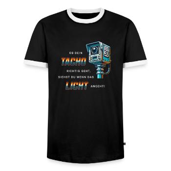 Auto Tuning Blitzer Spruch - Männer Kontrast-T-Shirt - Schwarz/Weiß - Vorne - AI Model Female 172 light (172cm) & AI Model Male 178 light (178cm)