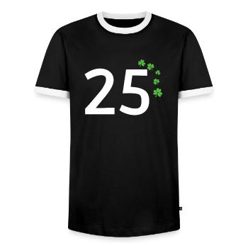25 - T-shirt contrasté Homme - noir/blanc - Devant - AI Model Female 172 light (172cm) & AI Model Male 178 light (178cm)