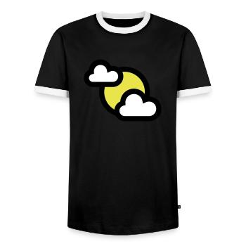 Icône météo ou icône partiellement couverte - T-shirt contrasté Homme - noir/blanc - Devant - AI Model Female 172 light (172cm) & AI Model Male 178 light (178cm)