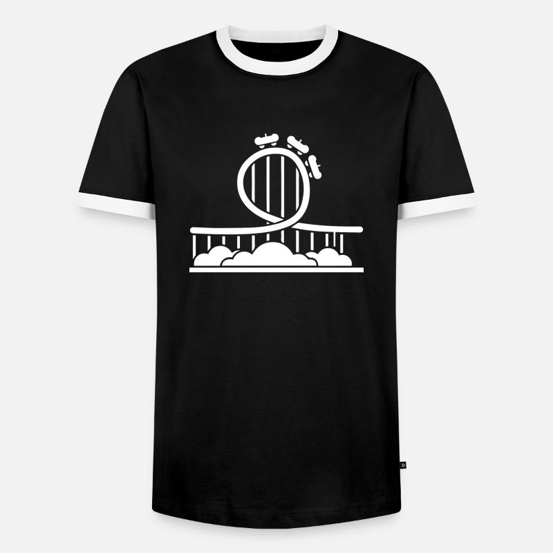 Rollercoaster Roller Coaster - Men's Ringer Shirt - black/white