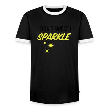 I Don´t Sweat, I Sparkle - Männer Kontrast-T-Shirt - Schwarz/Weiß - Vorne - AI Model Female 172 light (172cm) & AI Model Male 178 light (178cm)