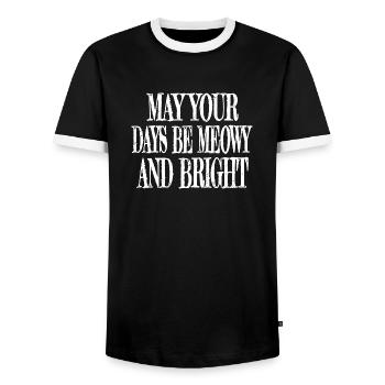 geek avacato cat owner bow tie baby - Männer Kontrast-T-Shirt - Schwarz/Weiß - Vorne - AI Model Female 172 light (172cm) & AI Model Male 178 light (178cm)