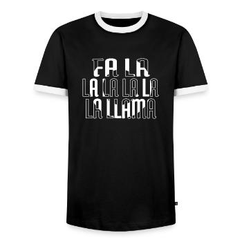 Bday Beach Holiday Beards Dork Christmas Tree Cute - Men's Ringer Shirt - black/white - Front - AI Model Female 172 light (172cm) & AI Model Male 178 light (178cm)