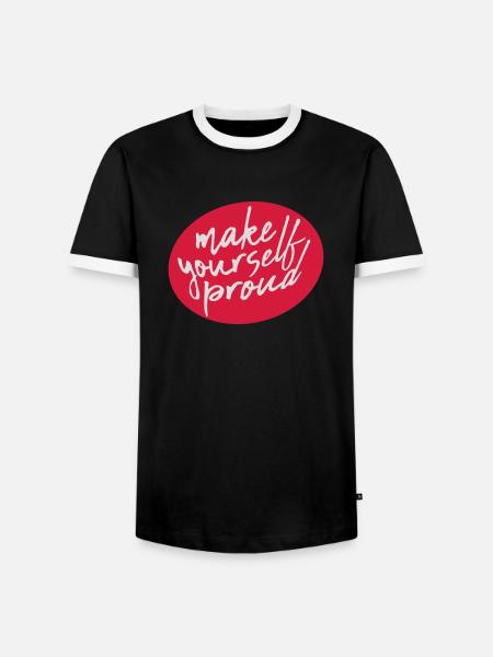 make yourself proud quote - Men's Ringer Shirt - black/white