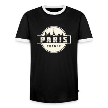 Französisch Frankreich Paris Franzose - Männer Kontrast-T-Shirt - Schwarz/Weiß - Vorne - AI Model Female 172 light (172cm) & AI Model Male 178 light (178cm)