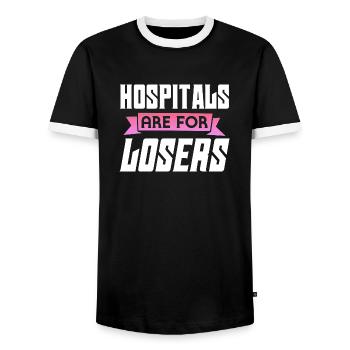 Correctional Nurse - Funny Prison Worker - Männer Kontrast-T-Shirt - Schwarz/Weiß - Vorne - AI Model Female 172 light (172cm) & AI Model Male 178 light (178cm)