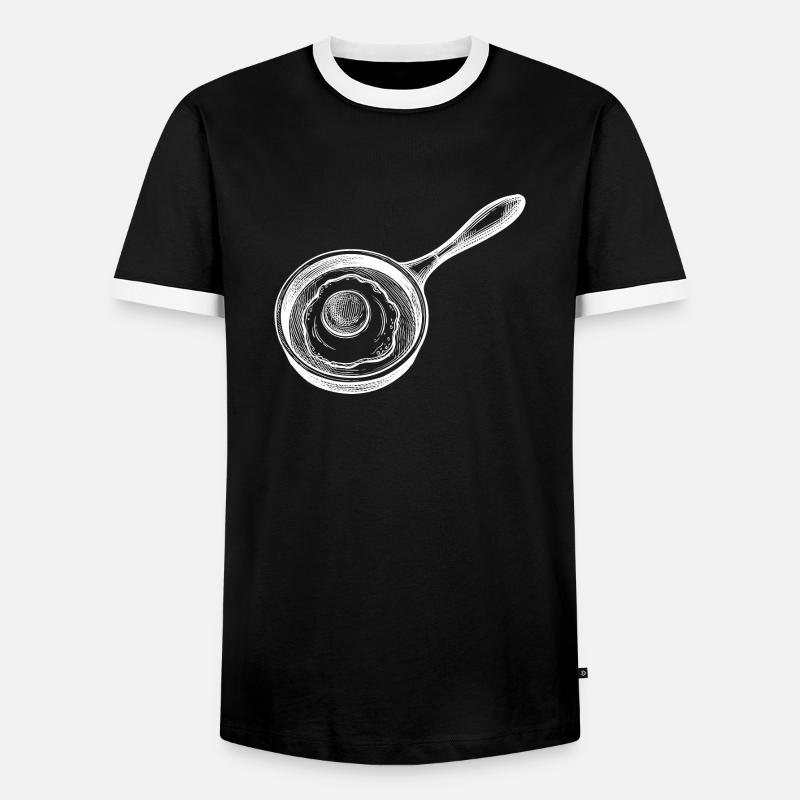 Fried egg pan - Men's Ringer Shirt - black/white