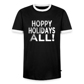 Dork Fun Geek Bodybuilder Bodybuilding - Men's Ringer Shirt - black/white - Front - AI Model Female 172 light (172cm) & AI Model Male 178 light (178cm)