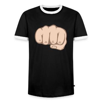 Poing - T-shirt contrasté Homme - noir/blanc - Devant - AI Model Female 172 light (172cm) & AI Model Male 178 light (178cm)