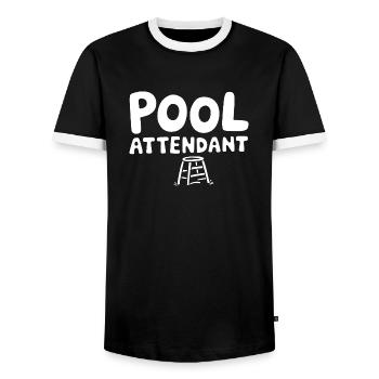 Enjoy pool vibes - Men's Ringer Shirt - black/white - Front - AI Model Female 172 light (172cm) & AI Model Male 178 light (178cm)