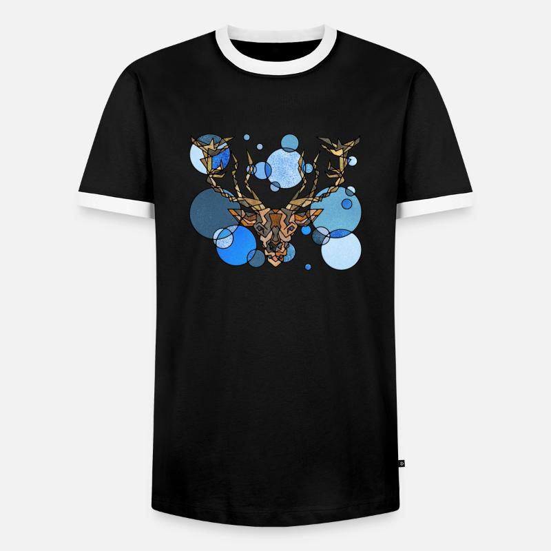 Hirsch Geometry - Men's Ringer Shirt - black/white