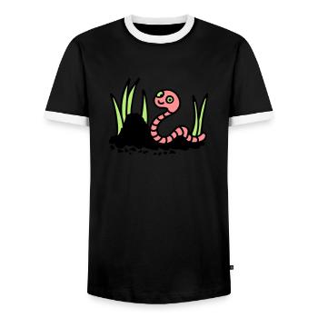 Earthworm Terre - 3 - T-shirt contrasté Homme - noir/blanc - Devant - AI Model Female 172 light (172cm) & AI Model Male 178 light (178cm)