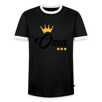 Grandma Gran Oma Grand-Mère Grand Mere - Men's Ringer Shirt - black/white - Front - AI Model Female 172 light (172cm) & AI Model Male 178 light (178cm)